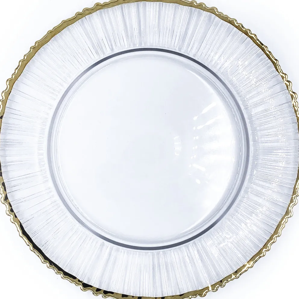 Eclipse - Glass Charger Plate in Gold (Item # 0309-R)