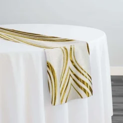 Eclipse Jacquard (Reversible) Table Runner in Gold