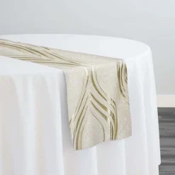 Eclipse Jacquard (Reversible) Table Runner in Taupe
