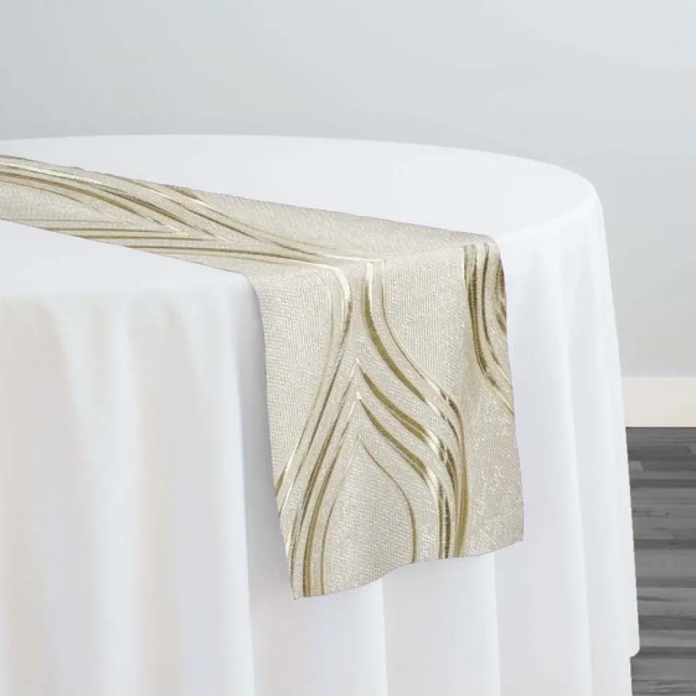 Eclipse Jacquard (Reversible) Table Runner in Taupe