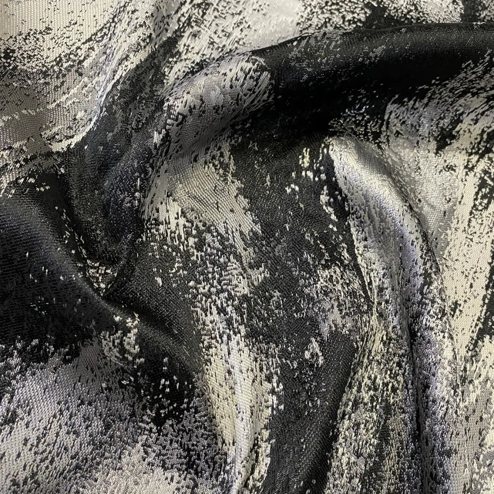 Element Jacquard Table Linen in Black and Silver