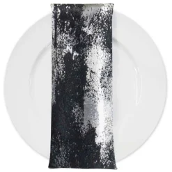 Element Jacquard Table Napkin in Black and Silver