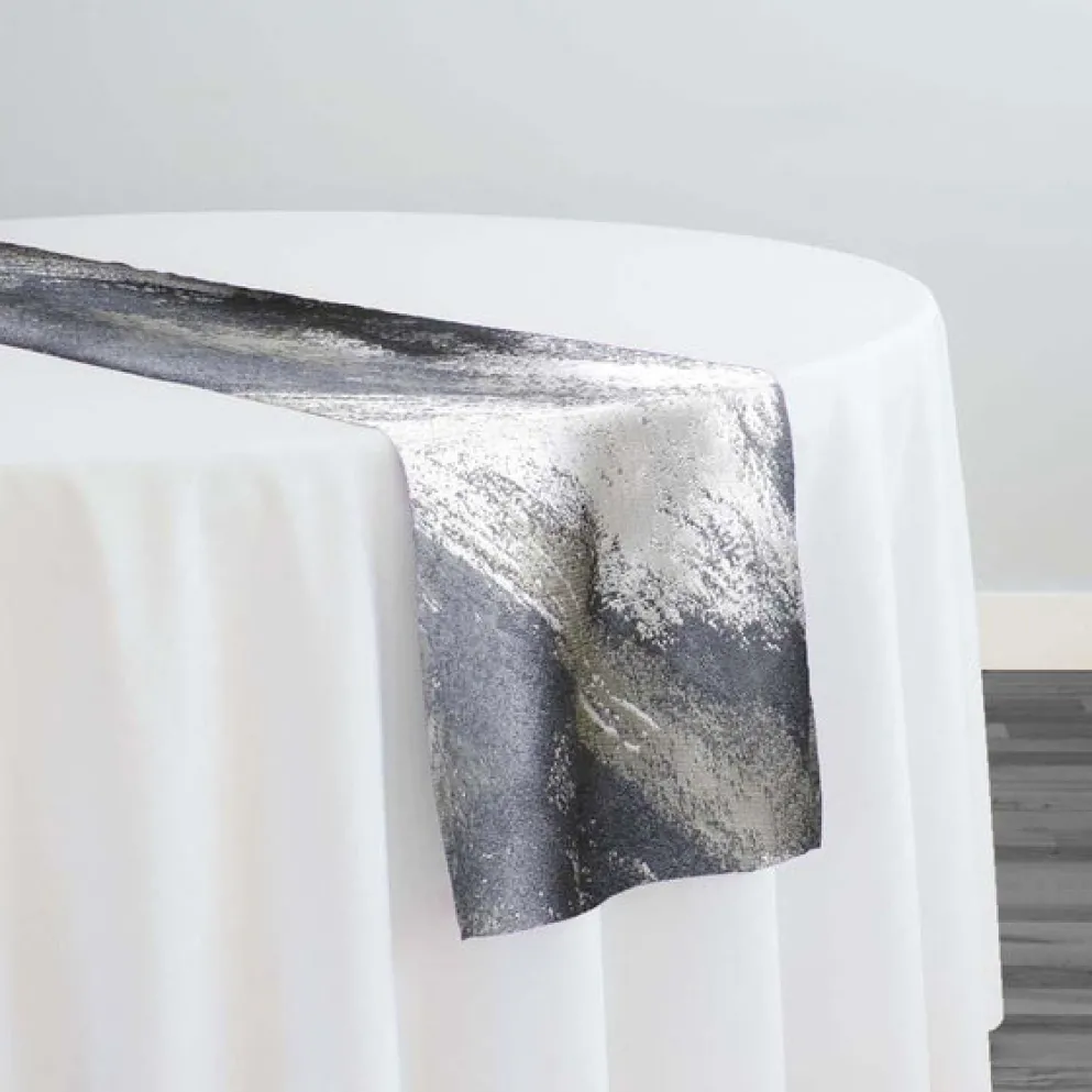 Element Jacquard Table Runner in Silver