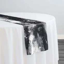 Element Jacquard Table Runner in Black and Silver