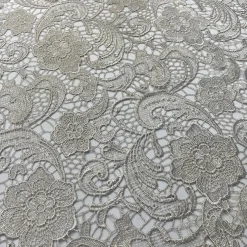 English Lace Table Linen in Silver