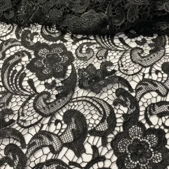 English Lace (w/ Poly Lining) Table Napkin in Black