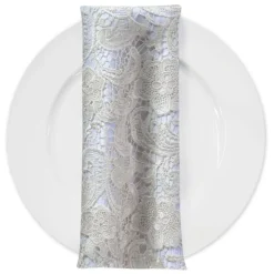 English Lace (w/ Poly Lining) Table Napkin in Ivory