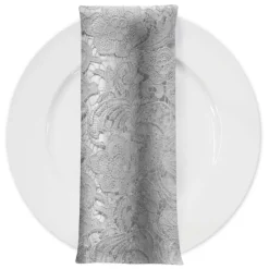 English Lace (w/ Poly Lining) Table Napkin in Silver