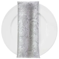 English Lace (w/ Poly Lining) Table Napkin in White