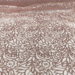 Fiori Leaf Sequins Table Runner in Blush