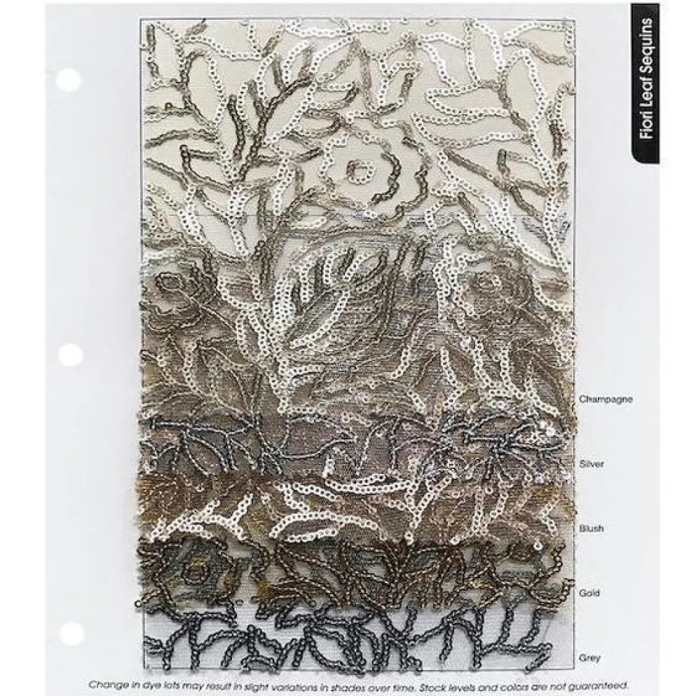 Fiori Leaf Sequins Table Runner in Gold