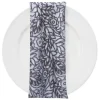 Fiori Leaf Sequins (w/ Poly Lining) Table Napkin in Grey