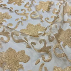 Fleur De Lis Table Linen in Gold