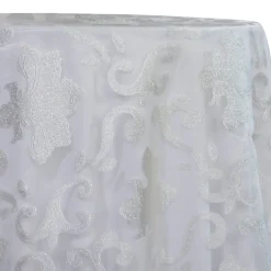 Fleur De Lis Table Linen in White