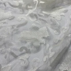 Fleur De Lis Table Linen in White