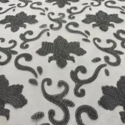 Fleur De Lis Table Runner in Charcoal