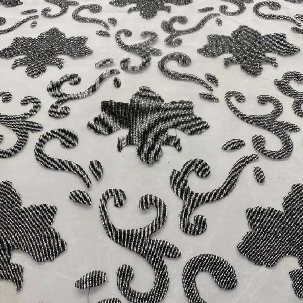 Fleur De Lis Table Runner in Charcoal