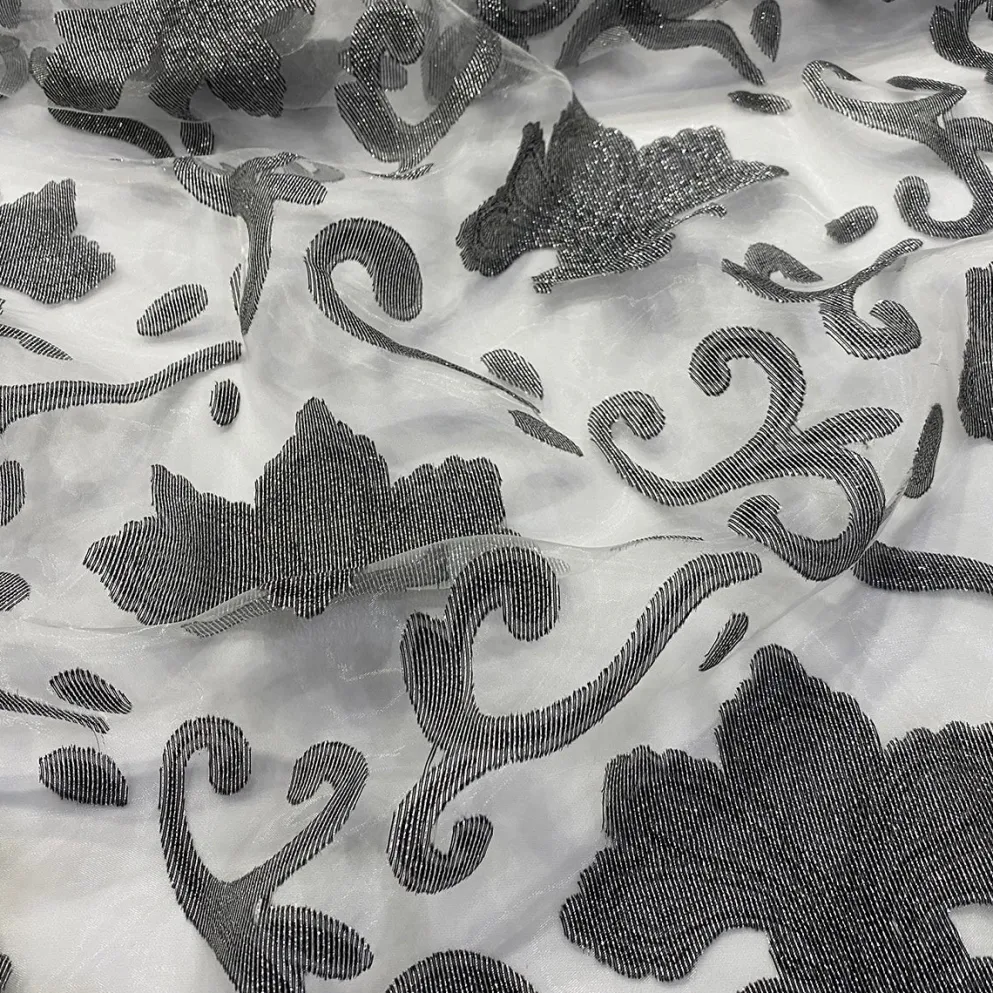 Fleur De Lis Table Runner in Charcoal