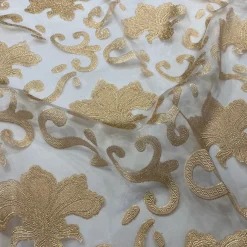Fleur De Lis Table Runner in Champagne