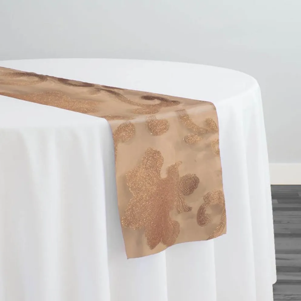 Fleur De Lis Table Runner in Champagne