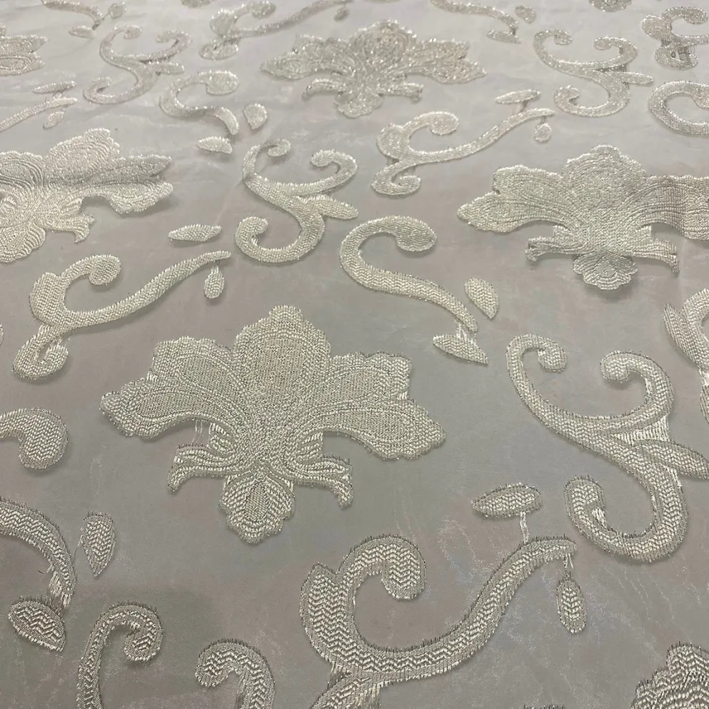 Fleur De Lis Table Runner in Ivory