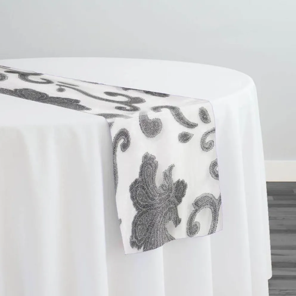 Fleur De Lis Table Runner in Silver