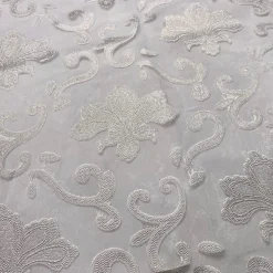 Fleur De Lis Table Runner in White