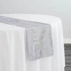 Fleur De Lis Table Runner in White
