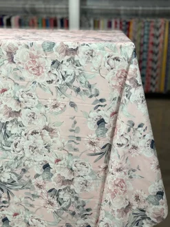 Floral Dusk (Poly Print) Table Linen in Blush