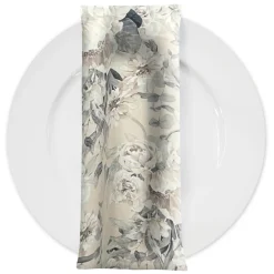 Floral Dusk (Poly Print) Table Napkin in Ivory