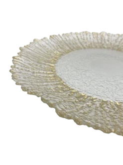Floral - Glass Charger Plate in Gold (Item # 0238)