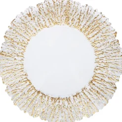 Floral - Glass Charger Plate in Gold (Item # 0238)