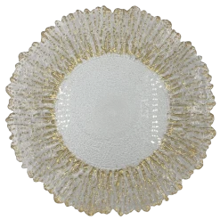 Floral - Glass Charger Plate in Gold (Item # 0238)