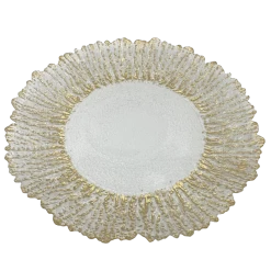 Floral - Glass Charger Plate in Gold (Item # 0238)