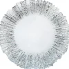 Floral - Glass Charger Plate in Silver (Item # 0238)