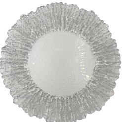 Floral - Glass Charger Plate in Silver (Item # 0238)