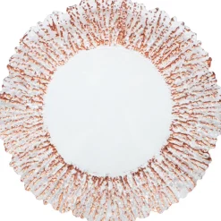 Floral - Glass Charger Plate in Rose Gold (Item # 0238)