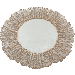Floral - Glass Charger Plate in Rose Gold (Item # 0238)