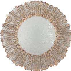 Floral - Glass Charger Plate in Rose Gold (Item # 0238)
