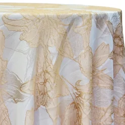 Floral Reef Jacquard Table Linen in Champagne