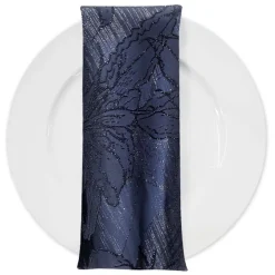 Floral Reef Jacquard Table Napkin in Navy