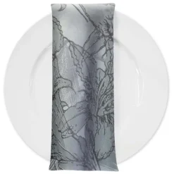 Floral Reef Jacquard Table Napkin in Silver