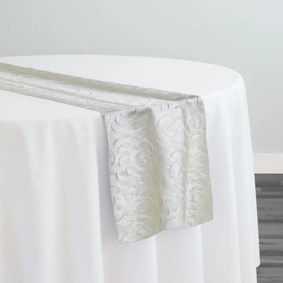 Flora Rose Table Runner in Ivory