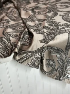 Florence Jacquard Table Linen in Black and Grey
