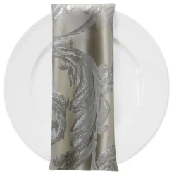 Florence Jacquard Table Napkin in Silver