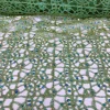 Flower Chain Lace (w/ Poly Lining) Table Napkin in Teal Green and Gold