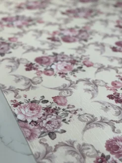 French Floral Table Linen in Blush