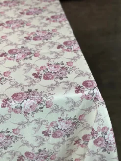 French Floral Table Linen in Blush