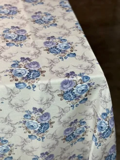 French Floral Table Linen in Blue
