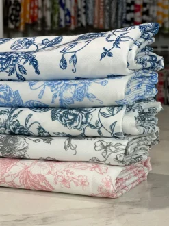 French Toile (Poly Print) Table Linen in Sage